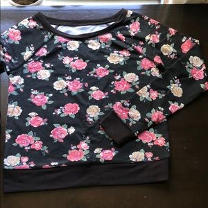 Black and floral print top